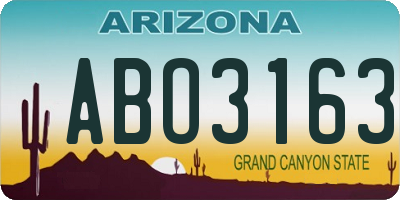 AZ license plate ABO3163