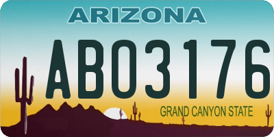AZ license plate ABO3176