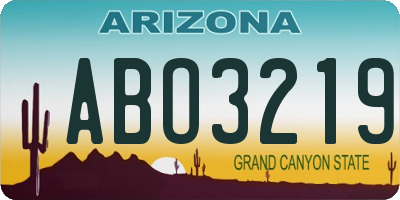 AZ license plate ABO3219
