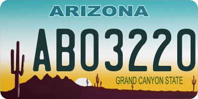 AZ license plate ABO3220
