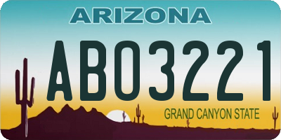 AZ license plate ABO3221