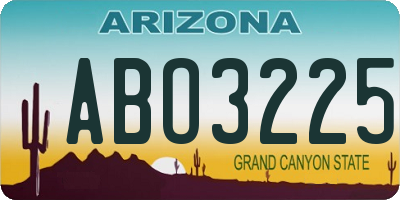 AZ license plate ABO3225