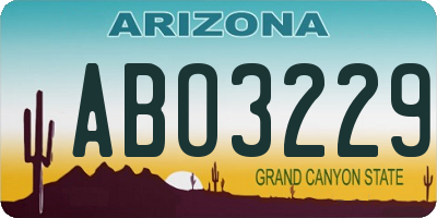 AZ license plate ABO3229