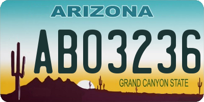 AZ license plate ABO3236