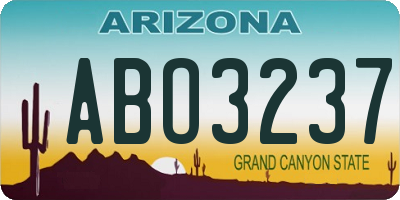 AZ license plate ABO3237