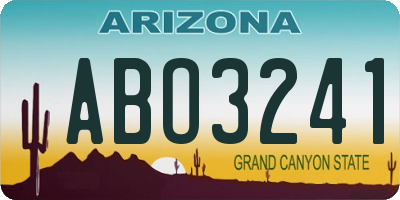 AZ license plate ABO3241