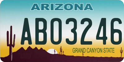 AZ license plate ABO3246