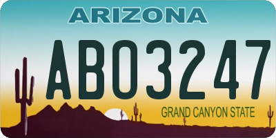AZ license plate ABO3247