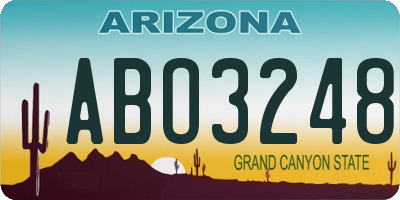 AZ license plate ABO3248
