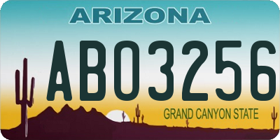 AZ license plate ABO3256