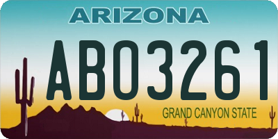 AZ license plate ABO3261