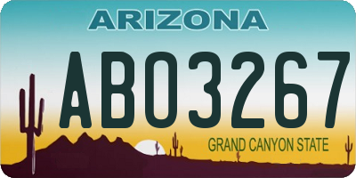 AZ license plate ABO3267