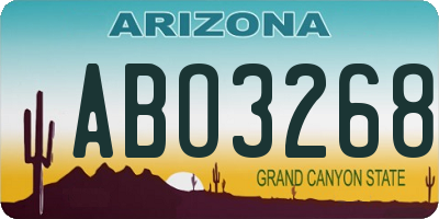 AZ license plate ABO3268