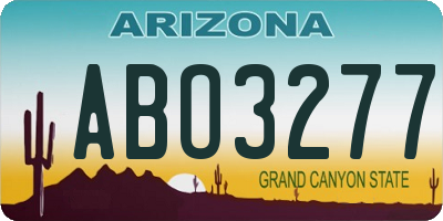 AZ license plate ABO3277