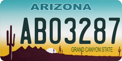 AZ license plate ABO3287