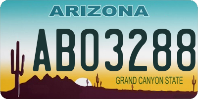 AZ license plate ABO3288