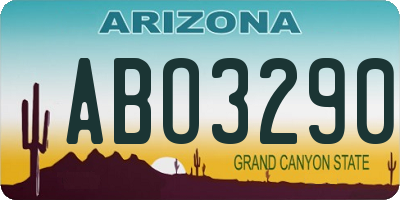 AZ license plate ABO3290