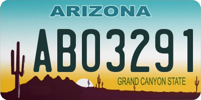 AZ license plate ABO3291