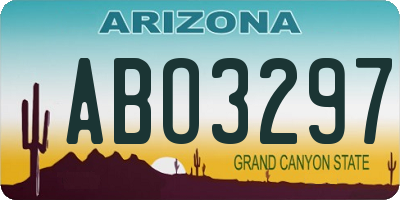 AZ license plate ABO3297