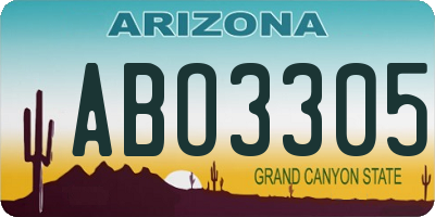 AZ license plate ABO3305