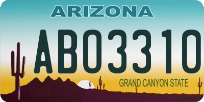 AZ license plate ABO3310