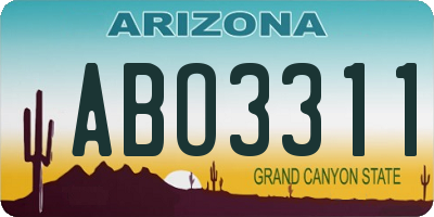 AZ license plate ABO3311