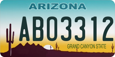 AZ license plate ABO3312