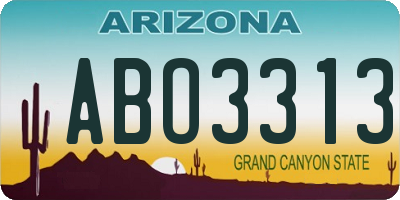 AZ license plate ABO3313
