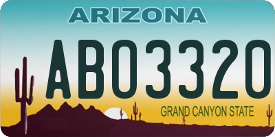 AZ license plate ABO3320
