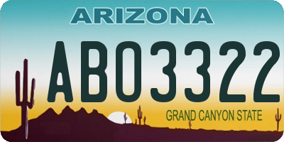 AZ license plate ABO3322
