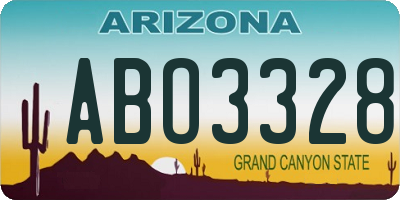 AZ license plate ABO3328