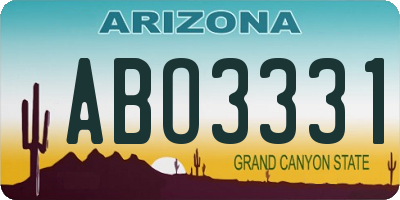 AZ license plate ABO3331