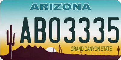 AZ license plate ABO3335