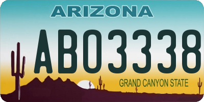AZ license plate ABO3338