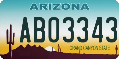 AZ license plate ABO3343
