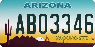 AZ license plate ABO3346