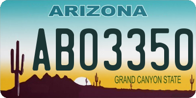 AZ license plate ABO3350