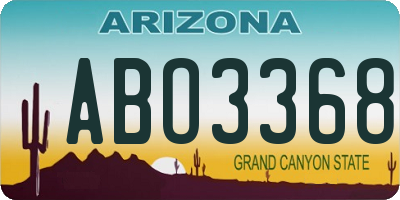 AZ license plate ABO3368