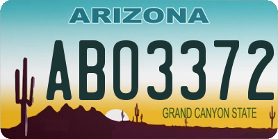 AZ license plate ABO3372