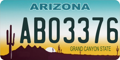 AZ license plate ABO3376