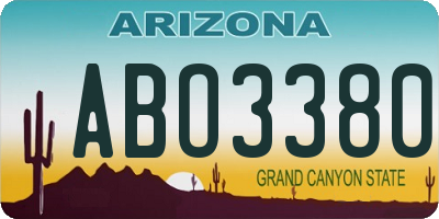 AZ license plate ABO3380