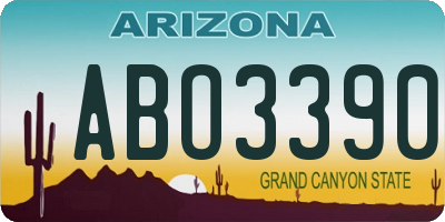 AZ license plate ABO3390