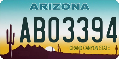 AZ license plate ABO3394