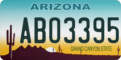 AZ license plate ABO3395