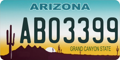 AZ license plate ABO3399