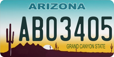 AZ license plate ABO3405