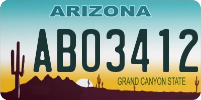 AZ license plate ABO3412