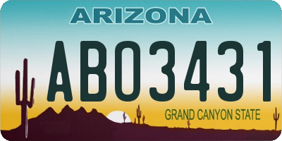 AZ license plate ABO3431