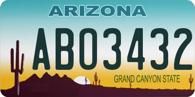AZ license plate ABO3432