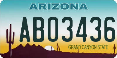 AZ license plate ABO3436